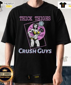 Top Thick Thighs Crush Guys Girl Gym T-Shirt featuring a bold design perfect for fitness enthusiasts and gym lovers.