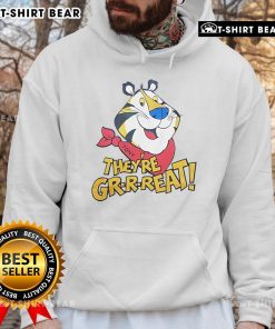 Alt Text: Top Tiger Tony They're Great Hoodie featuring a bold design and vibrant colors, perfect for fans and casual wear.
