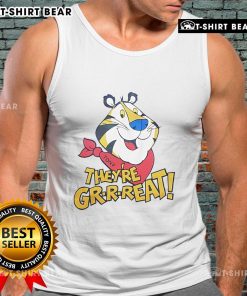 Top Tiger Tony They're Great tank top featuring a vibrant graphic design, perfect for casual summer wear.