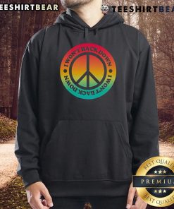 Alt Text: Top Tom Petty 'I Won't Back Down' Peace Hoodie featuring iconic design and vibrant colors for music fans.
