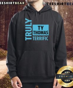 Stylish TY Thomas Text Hoodie in vibrant colors, perfect for casual wear and showcasing unique street fashion.