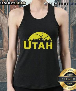 Stylish 2025 tank top featuring the skyline of Salt Lake City, perfect for Utah Jazz fans and cityscape lovers.