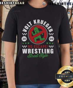 Top Volt Krueger No Escape Wrestling Street Style 2000 Ladies Tee featuring a bold graphic design and comfortable fit.