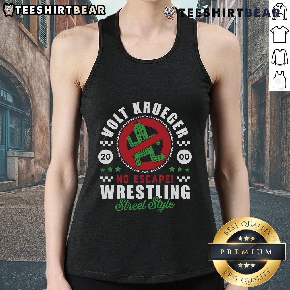 Top Volt Krueger No Escape Wrestling Street Style 2000 Tank Top Top Volt Krueger No Escape Wrestling Street Style 2000 Tank Top in bold design, perfect for casual and athletic wear.