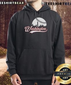 Top Washington cityscape skyline hoodie featuring iconic buildings and vibrant city lights, perfect for urban fashion lovers.