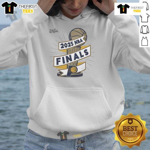 Official Indiana Pacers 2025 NBA Finals Clutch Hoodie displayed on a mannequin, showcasing team colors and logo.