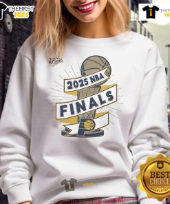 Official Indiana Pacers 2025 NBA Finals Clutch Sweatshirt featuring team logo and vibrant colors, perfect for fans.