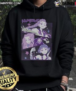 Awesome K-Pop Demon Hunters Huntrix Hoodie featuring vibrant graphics and a stylish design perfect for fans.