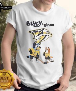 Nice Nashville Predators Bluey And Bingo 2025 Hockey T-Shirt