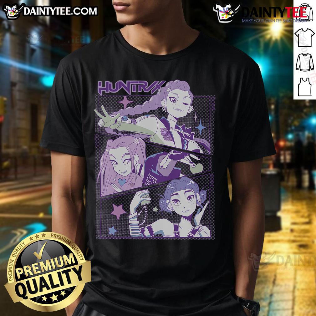 Awesome Kpop Demon Hunters Huntrix T Shirt Alt Text: Awesome Kpop Demon Hunters Huntrix T-Shirt featuring vibrant graphics and bold design, perfect for K-pop fans.