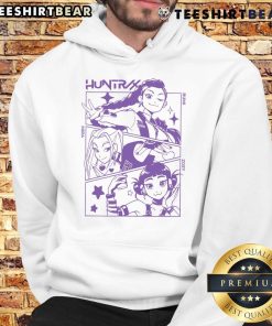 Trendy Cute K-pop Demon Hunters Huntrix Hoodie featuring vibrant colors and stylish design, perfect for fans and fashion lovers.