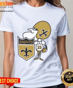1967 Vintage New Orleans Saints ladies tee featuring classic logo and stylish design for female fans.