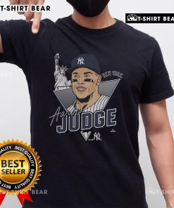 Awesome Aaron Judge New York Yankees player caricature T-shirt featuring vibrant graphics and bold colors.
