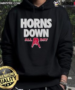 Awesome All Day Horns Down Ohio State Hoodie with vibrant colors and bold design, perfect for fans supporting their team.