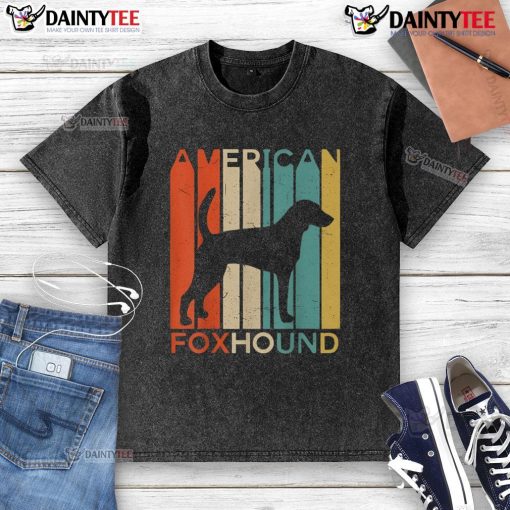 Awesome American Foxhound washed t-shirt featuring a vibrant design of the breed on a comfortable fabric.