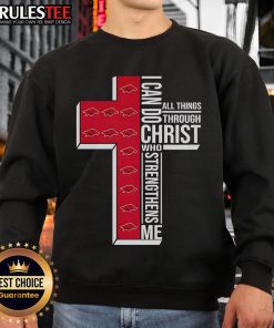 Arkansas Razorbacks sweatshirt with 'I Can Do All Things Through Christ Who Strengthens Me' design, perfect for fans.