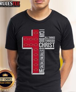 Awesome Arkansas Razorbacks shirt with 'I Can Do All Things Through Christ Who Strengthens Me' slogan in bold design.