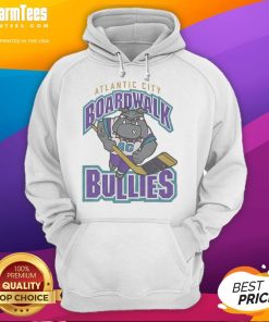 Alt Text: Awesome Atlantic City Boardwalk Bullies 2001 hoodie featuring vibrant design and stylish fit for fans and collectors.