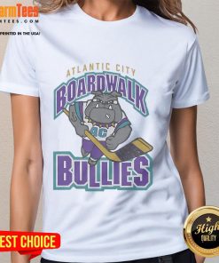 Alt Text: Awesome Atlantic City Boardwalk Bullies 2001 ladies tee featuring vibrant design and classic fit for stylish comfort.