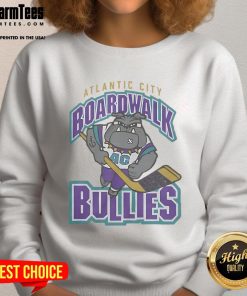 Awesome Atlantic City Boardwalk Bullies 2001 sweatshirt featuring bold graphics and vibrant colors, perfect for fans.