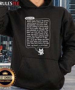 Alt Text: Awesome Bandage Brigade Unskippable Cutscene Wise Cat Hoodie featuring vibrant design and cozy fit for gamers.