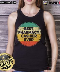 Awesome Best Pharmacy Cashier Ever Tank Top featuring vibrant graphics and a comfortable fit, perfect for pharmacy enthusiasts.