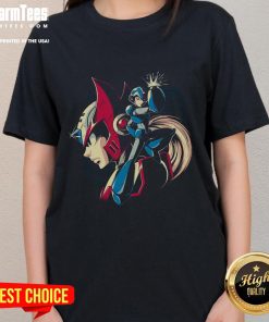 Awesome Brothers In Arm Cannons Mega Man Zero Ladies Tee featuring vibrant graphics and a stylish design for fans.