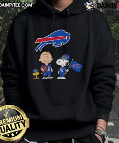 Alt Text: Awesome Buffalo Bills Charlie Brown Snoopy Woodstock Peanuts hoodie featuring vibrant graphics and team colors.