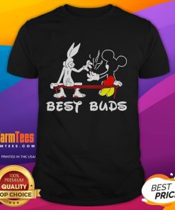 Awesome Bugs Bunny and Mickey Mouse Best Buds T-Shirt featuring colorful cartoon design for fans of classic animation.