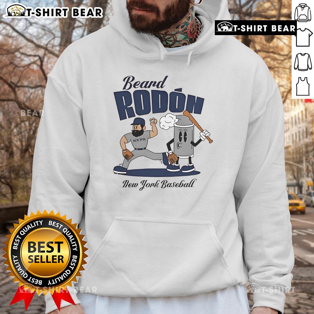 Awesome Carlos Rodón New York Yankees Baseball Beard Rodón Mid Summer Hoodie Carlos Rodon in a New York Yankees hoodie showcasing his beard during mid-summer baseball practice.