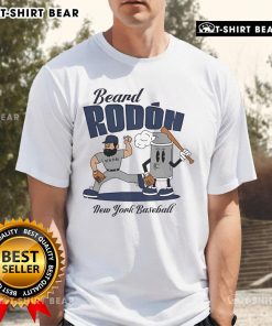 Awesome Carlos Rodn New York Yankees baseball t-shirt featuring a beard design, perfect for mid-summer style.