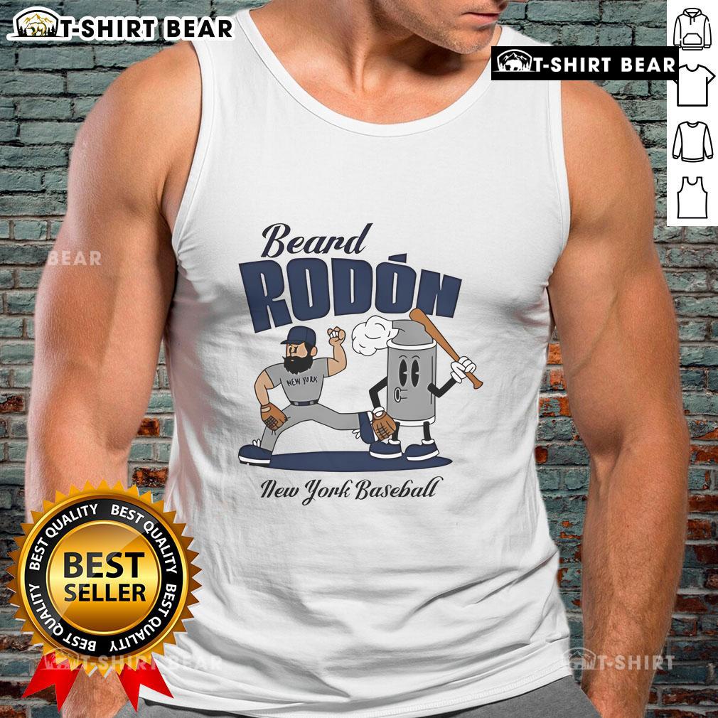 Awesome Carlos Rodón New York Yankees Baseball Beard Rodón Mid Summer Tank Top Alt Text: Carlos Rodon in a New York Yankees tank top, showcasing his beard during mid-summer baseball season.
