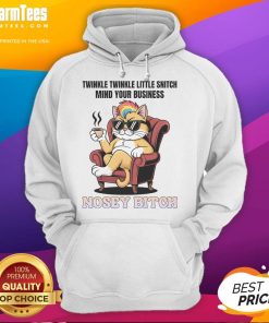 Awesome Cat hoodie featuring 'Twinkle Twinkle Little Snitch, Mind Your Business, Nosey Bitch' design for cat lovers.