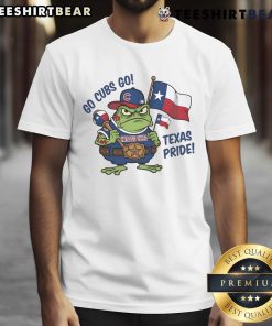 Awesome Chicago Cubs Frog Go Cubs Go T-Shirt featuring Texas Pride Flag design, perfect for baseball fans and Texas supporters.