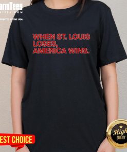 Awesome Chicago Cubs Ladies Tee celebrating when St. Louis loses, perfect for Cubs fans and baseball enthusiasts.