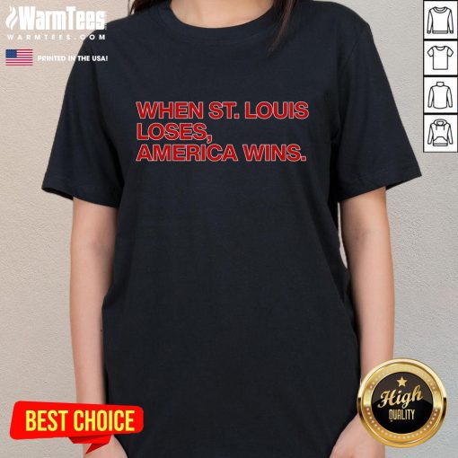 Awesome Chicago Cubs Ladies Tee celebrating when St. Louis loses, perfect for Cubs fans and baseball enthusiasts.