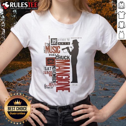 Awesome Chuck Mangione Jazz Ladies Tee featuring vibrant design and musical themes for jazz lovers and fashion enthusiasts.