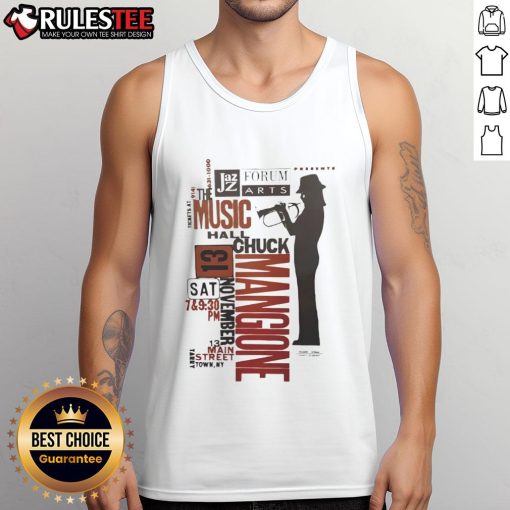 Alt Text: Awesome Chuck Mangione Jazz Tank Top featuring vibrant graphics and a stylish design, perfect for music lovers.