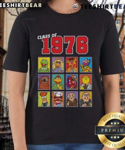 Awesome Class of 1976 Muppets Ladies Tee featuring colorful Muppet characters and a fun retro design for nostalgic fans.