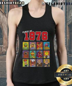 Awesome Class of 1976 Muppets tank top featuring colorful characters in a retro design, perfect for nostalgic fans.