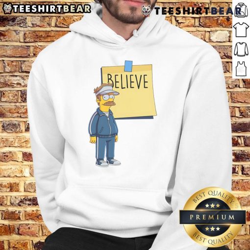 Awesome Coach Ned Flanders Believe The Simpsons hoodie featuring vibrant colors and iconic character design.