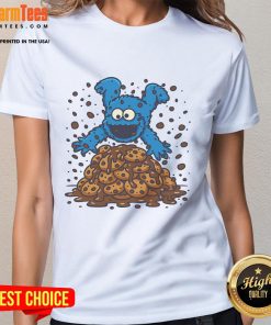 Awesome Cookie Dive Cookies Monster Ladies Tee featuring a fun design and vibrant colors perfect for cookie lovers.