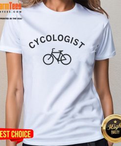 Awesome Cycologist Ladies Tee featuring a trendy design for cycling enthusiasts, perfect for casual wear.