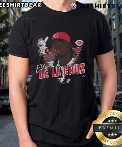 Awesome Elly De La Cruz Cincinnati Reds player caricature t-shirt featuring vibrant graphics and bold colors.
