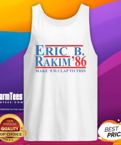 Vintage Hip Hop tank top featuring Awesome Eric B. & Rakim '86 Make Em Clap To This design, perfect for music fans.