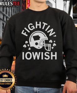 Alt Text: Awesome Fightin Iowish Helmet Sweatshirt featuring bold design and warm fabric, perfect for fans of Iowa sports.