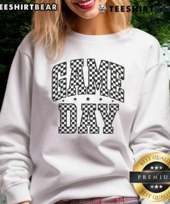 Awesome Game Day Checker Pattern Text Sweatshirt in stylish design, perfect for sports fans and casual wear.