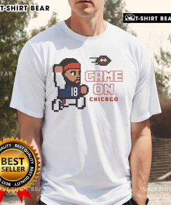 Alt Text: Caleb Williams Chicago Bears 8-bit T-shirt featuring retro graphics and vibrant colors for ultimate fan style.