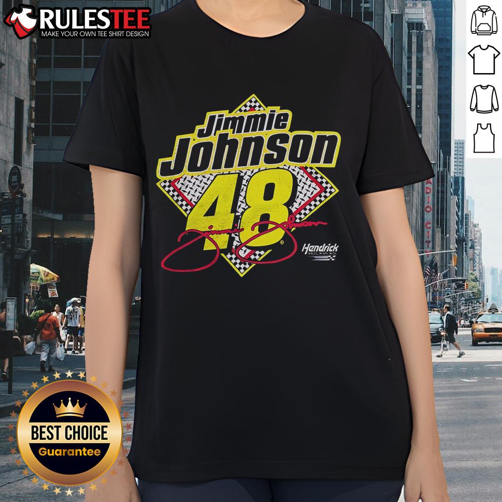 Awesome Hendrick Motorsports Jimmie Johnson 48 Ladies Tee Awesome Hendrick Motorsports Jimmie Johnson 48 ladies tee featuring bold graphics and comfortable fit for fans.