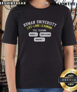Awesome Human University Life Long Learning Ladies Tee in vibrant colors, perfect for education enthusiasts and casual wear.